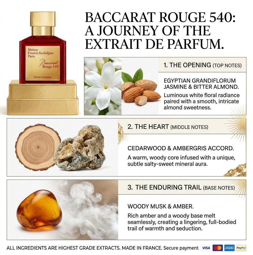 Maison Francis Kurkdjian Paris Baccarat Rouge 540 Extrait de Parfum 70ml‑Luxury Unisex Long‑Lasting Amber Saffron Fragrance for Men & Women
